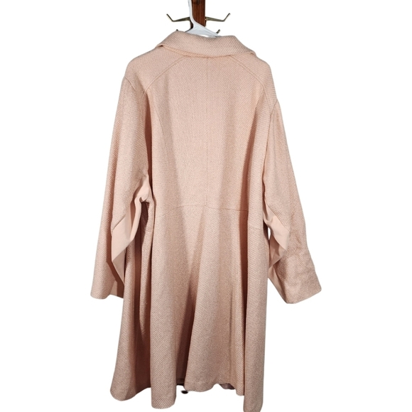 Torrid Blush Pink Wool Winter Button Down Fit and Flare Coat - Picture 4 of 11
